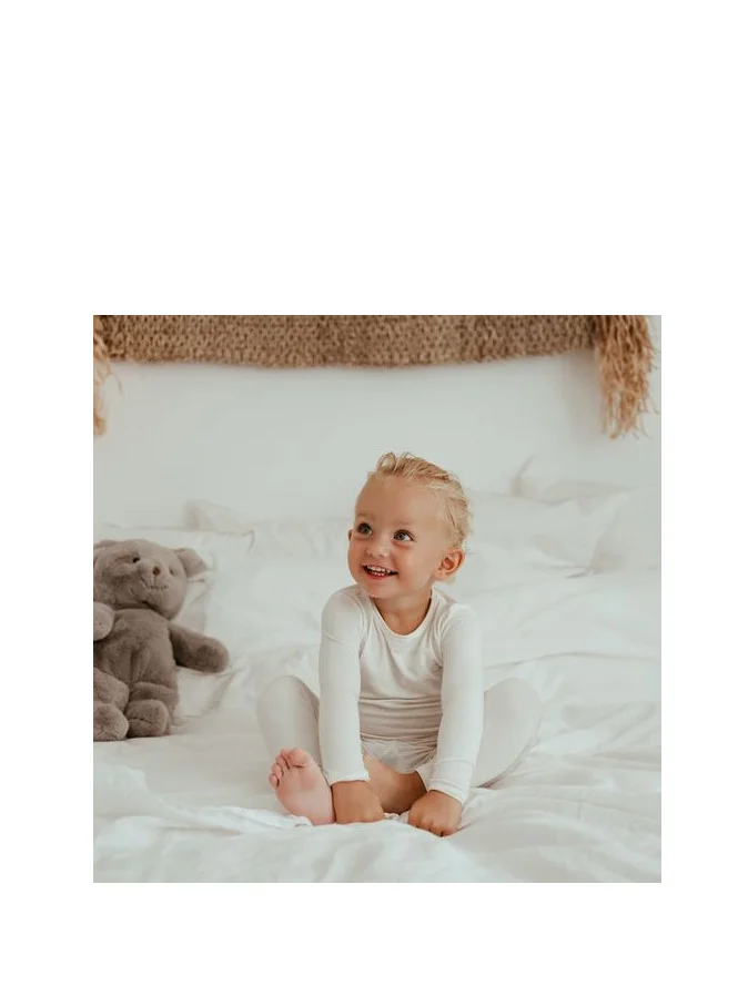 Anvi Baby Bamboo Spandex Pajama 18-24M- White ABC