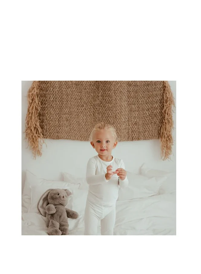 Anvi Baby Bamboo Spandex Pajama 18-24M- White ABC