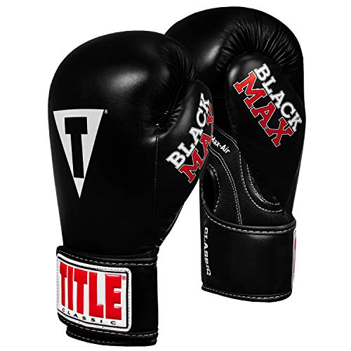 Title Boxing Title Classic Black Max Boxing Gloves, Black, 12 oz - Image 1