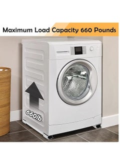 Raxoom Furniture Dolly Mobile Roller, Extendable Appliance Rollers Mobile Washing Machine Base, Fridge Stand Moving Cart for Washing Machines, Refrigerators, Dryers, Dishwashers, White  - Image 3