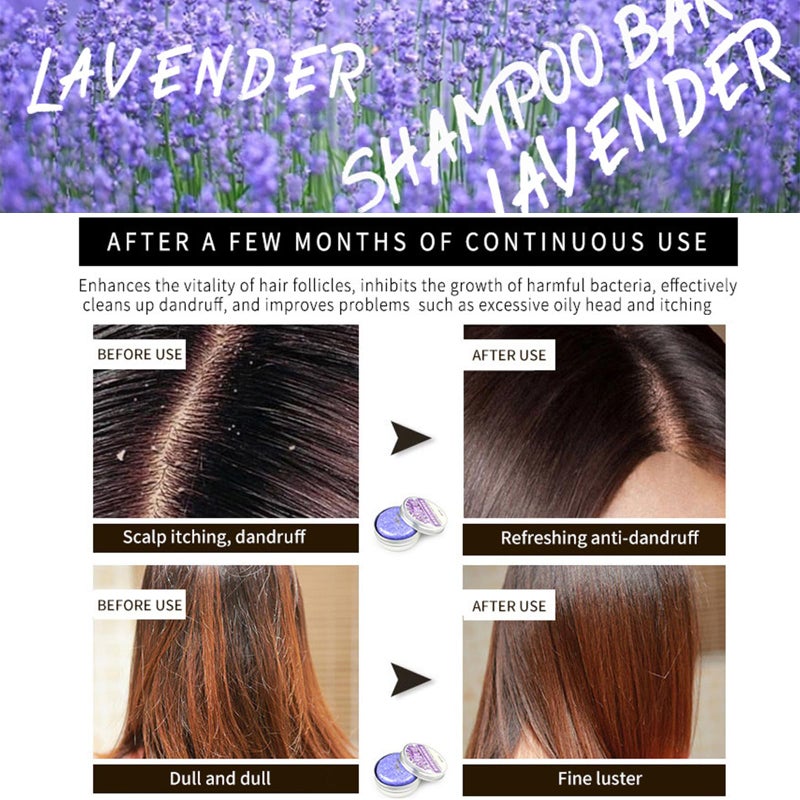 Loobexery 2PCS Shampoo Bar for Gray Hair, Lavender Shampoo Bar for Gray Hair, Natural Organics Shampoo and Conditioner Barfor Thinning Hair for Men & Women (Lavender) - Image 5