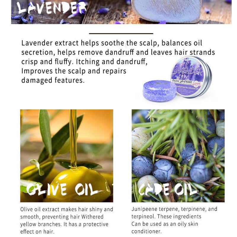 Loobexery 2PCS Shampoo Bar for Gray Hair, Lavender Shampoo Bar for Gray Hair, Natural Organics Shampoo and Conditioner Barfor Thinning Hair for Men & Women (Lavender) - Image 4