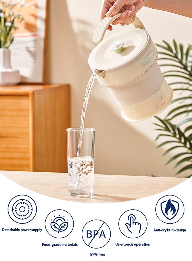 Kawu Electric kettle, Foldable Electric kettle, 600ml Portable Teapot, Anti-dry Burning Design, Suitable for Travel, Camping, RV and Home use. - Image 3