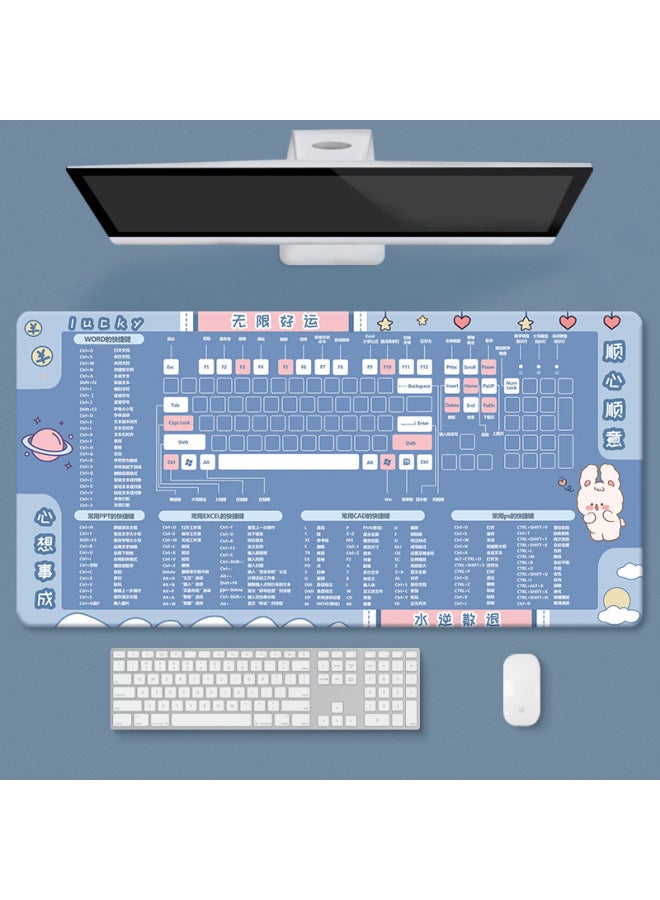 Mouse Mat Big Girl Computer Desk Mat Keyboard Hand Support Desk Surface Pad Wrist Desktop Extension Board-Color:500x1000mm_4mm-Pattern:Iucky Bunny