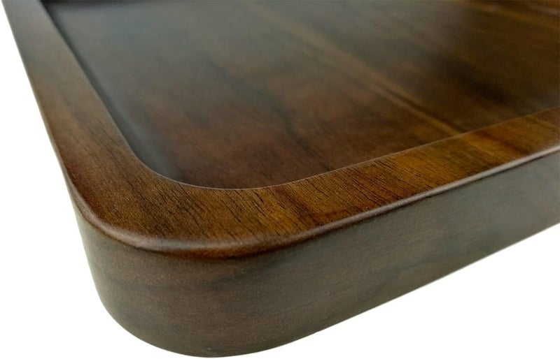 Winterworm Rustic Walnut Wooden Tray Solid Wood Serving Tray Square Rectangle Platter Tea Tray Coffee Table Tray (Square Large (9 x 9 inch)) - Image 4