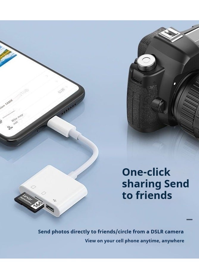3-in-1 Type-C 3-in-1 card reader with TF/MicroSD/USB card adapter 3 SD ports  - Image 2