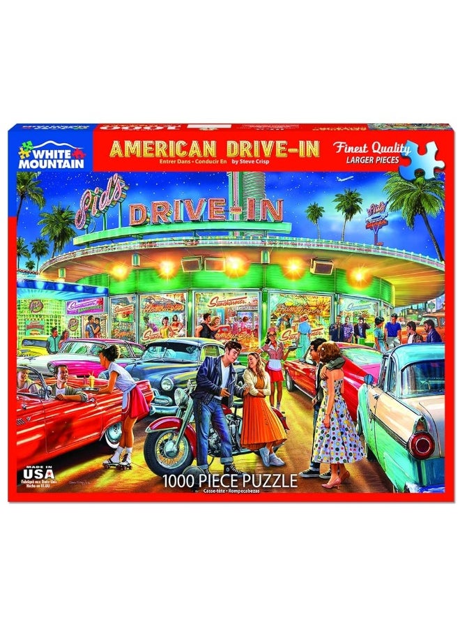 WHITE MOUNTAIN - White Mountain Puzzles American Drive-in - 1000 Piece Jigsaw Puzzle - Image 1