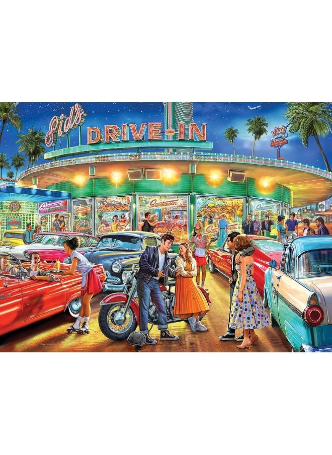 WHITE MOUNTAIN - White Mountain Puzzles American Drive-in - 1000 Piece Jigsaw Puzzle - Image 1