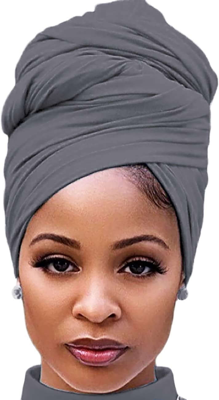 Harewom Head Wraps for Black Women Stretch Head Scarf Long African Hair Wraps Turban Headwraps Jersey Headbands - Image 1