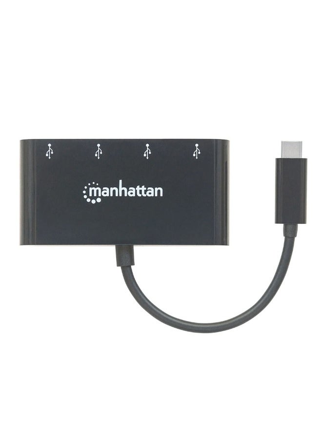 مانهاتن موزع USB 3.1 من الجيل الأول من النوع C من مانهاتن 162746، مزود بـ 4 منافذ من النوع A، ومصدر طاقة عبر ناقل USB - Image 2