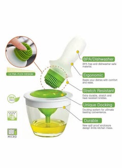 KASTWAVE Oil Bottle and Brush Set, Heat-resistant Barbecue Brush for Silicone Oil Brush Glass Oil Container Basting Set Kitchen Tools Set Silicone Oil Brush BBQ Tool Honey Brushes  - Image 5