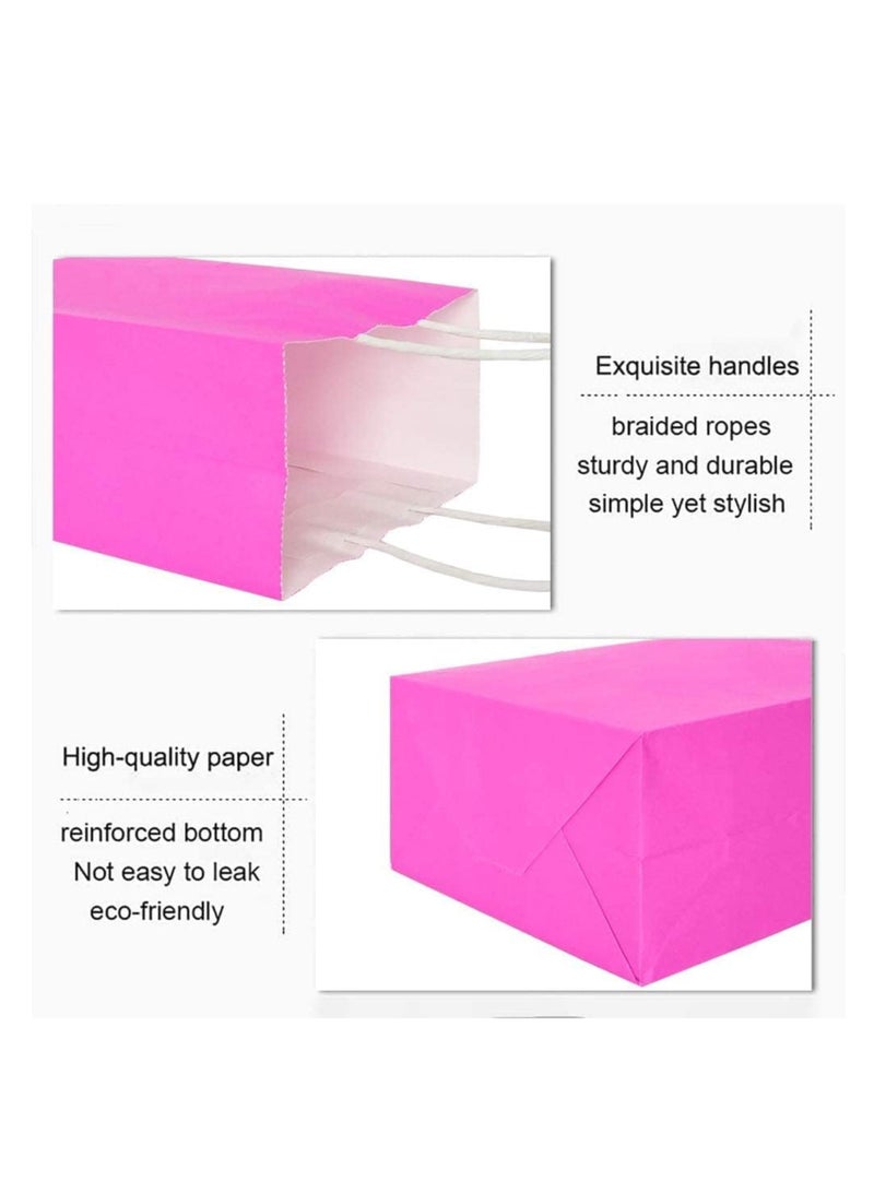 ECVV أكياس هدايا ECVV مجموعة 24 قطعة أكياس ورقية صديقة للبيئة مع مقابض أكياس ورقية بالجملة أكياس تسوق أكياس كرافت أكياس بيع بالتجزئة أكياس حفلات (وردي، 27 * 22 * 11 سم) - Image 4