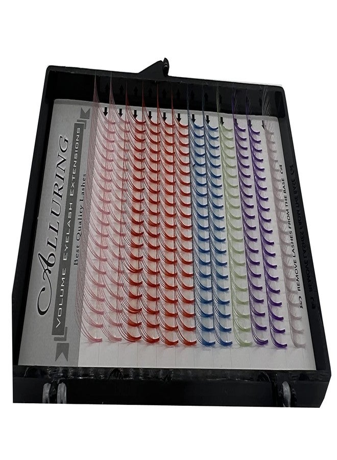 ألورينغ مجموعة رموش كثيفة بألوان متنوعة وجذابة، رموش خماسية الأبعاد، انحناء C، سمك 0.07 مم، وصلات رموش (14 مم) - Image 1