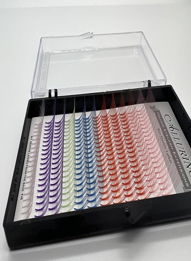 ألورينغ مجموعة رموش كثيفة بألوان متنوعة وجذابة، رموش خماسية الأبعاد، انحناء C، سمك 0.07 مم، وصلات رموش (14 مم) - Image 3