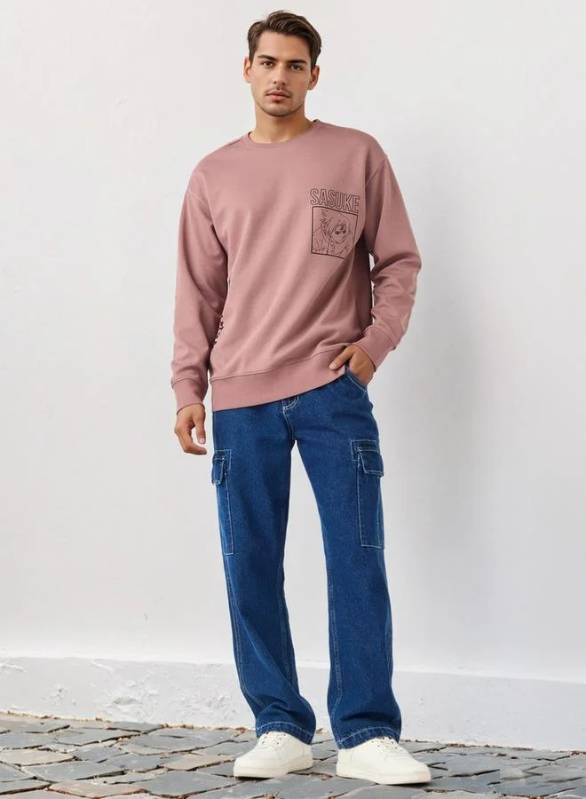 SP Characters Sasuke Graphic Print Sweatshirt