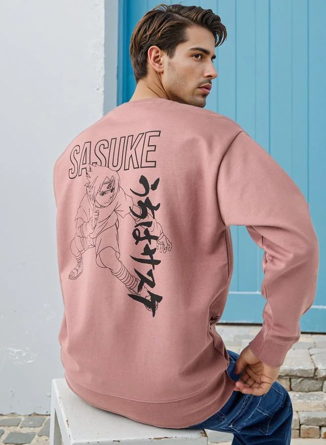 SP Characters Sasuke Graphic Print Sweatshirt