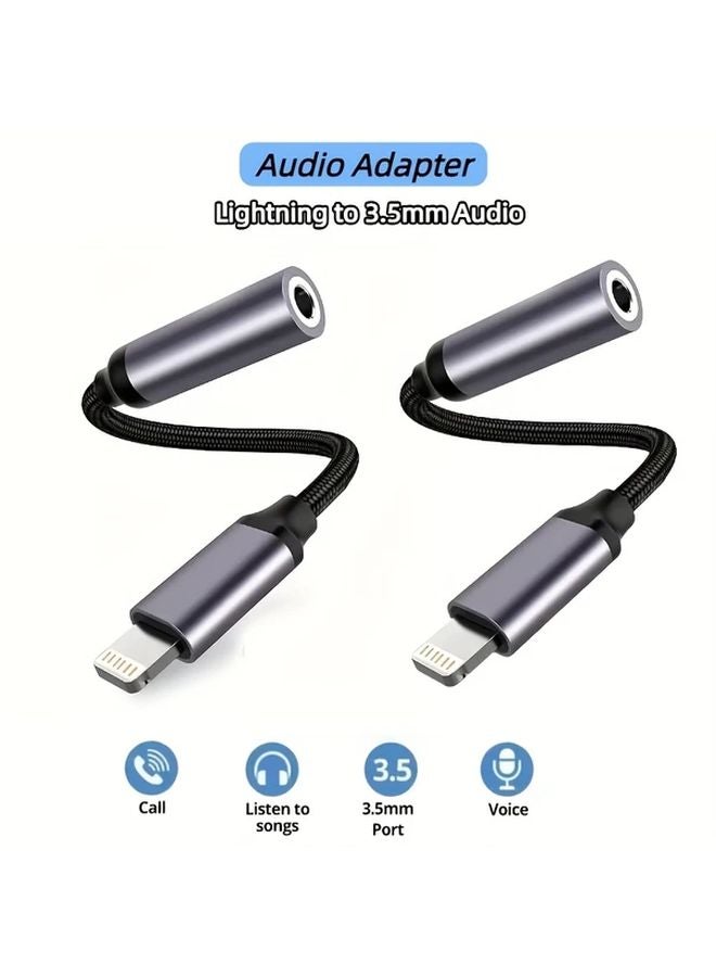Lightning to 3 5mm Audio Adapter 2pcs for iPhone 14 13 12 11 Pro Max XS XR X Music Playback Charging Data Transfer - Image 1