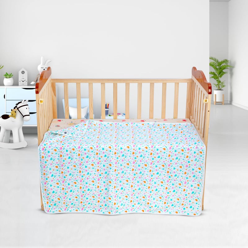 mee mee Mee Mee 2-in-1 Super Soft Baby Blanket & Wrapper | Cozy 3 Layer Blanket with Comfortable Muslin & Fleece | with Attractive Flower Prints (Assorted) for 0-2 Years (100X120 CM) - Image 2