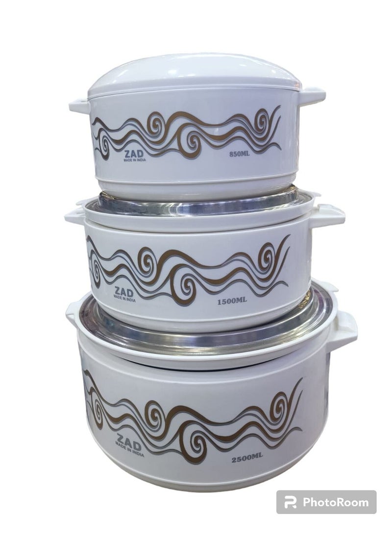Alsaif 3-Piece Plastic Hotpot Food Saver Set White 2500ml - Image 3