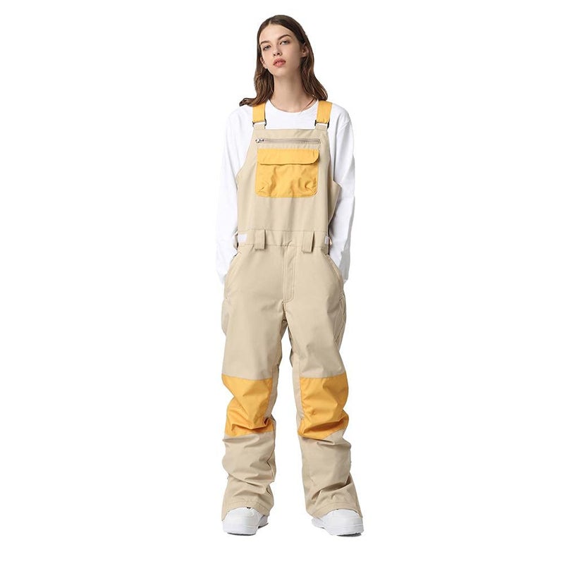 SEARIPE Women Snow Bibs Waterproof Ski Pants Men's Water-Resistant Insulated Snow Bib Overalls Snowboarding Pant(Yellow,S) - Image 1