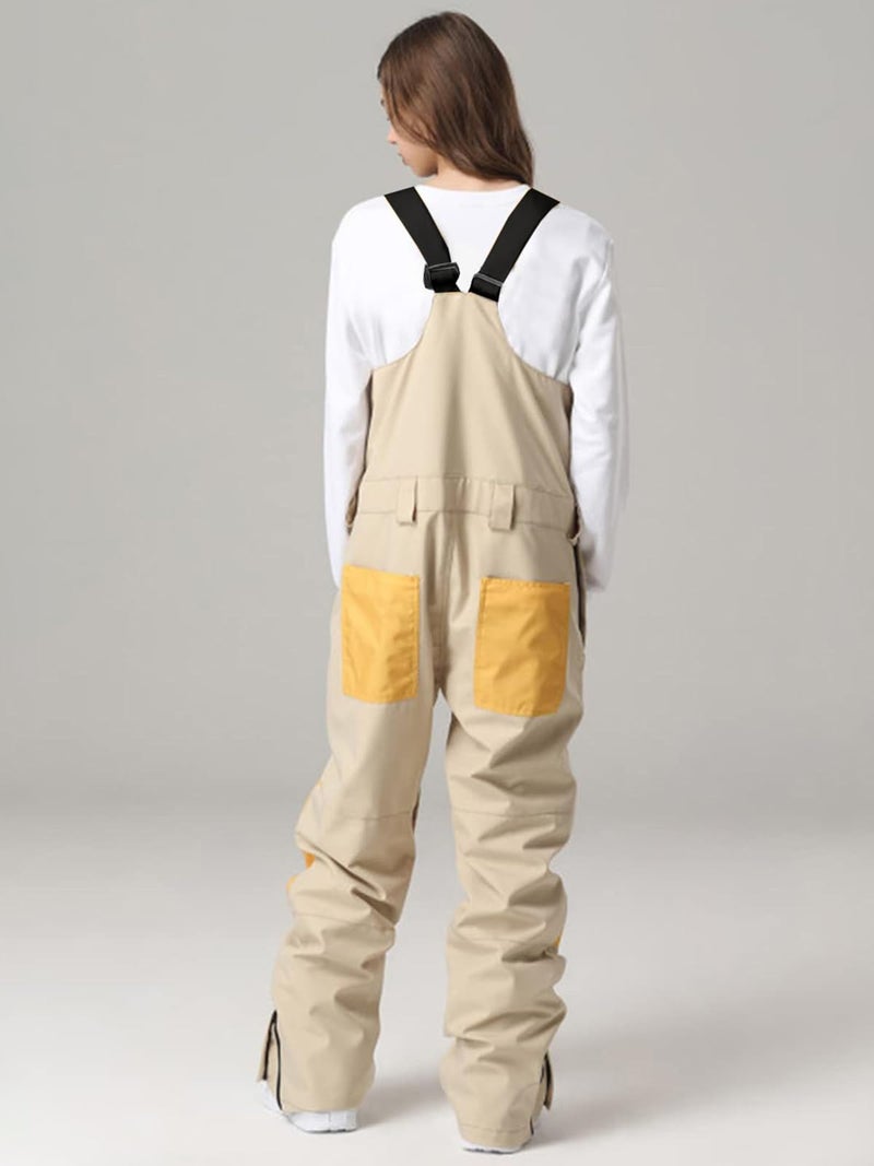 SEARIPE Women Snow Bibs Waterproof Ski Pants Men's Water-Resistant Insulated Snow Bib Overalls Snowboarding Pant(Yellow,S) - Image 4
