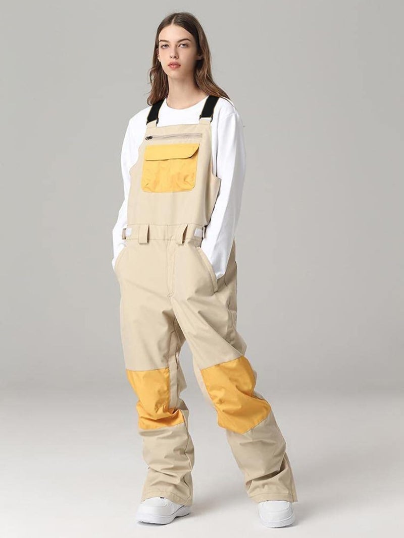 SEARIPE Women Snow Bibs Waterproof Ski Pants Men's Water-Resistant Insulated Snow Bib Overalls Snowboarding Pant(Yellow,S) - Image 3