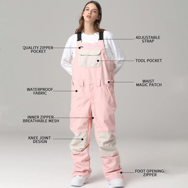 SEARIPE Women Snow Bibs Waterproof Ski Pants Men's Water-Resistant Insulated Snow Bib Overalls Snowboarding Pant(Yellow,S) - Image 5