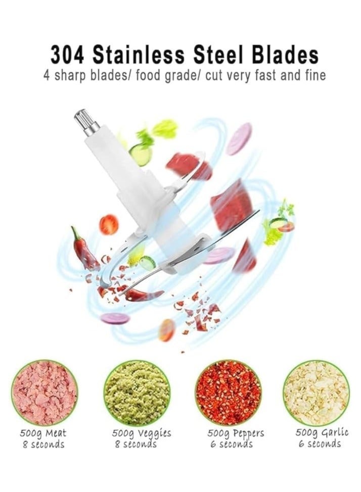 ECVV Food Chopper Meat Mincer 3L 300W Electric Meat Grinder Blender Mincer Mixer Meat Chopper Stainless Steel Electric Chopper Automatic Food Processor Machine - Image 1
