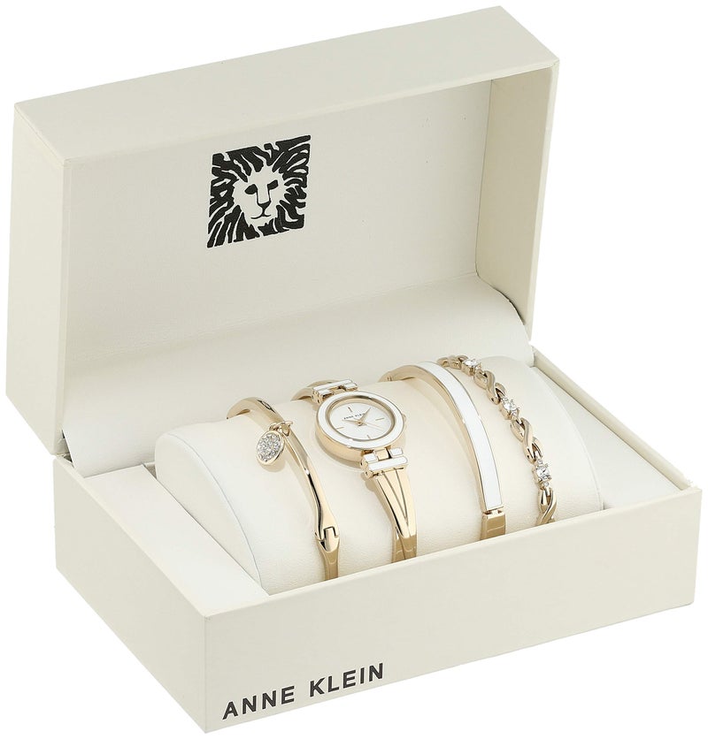 Anne Klein Women's Bangle Watch and Premium Crystal Accented Bracelet Set - Image 2