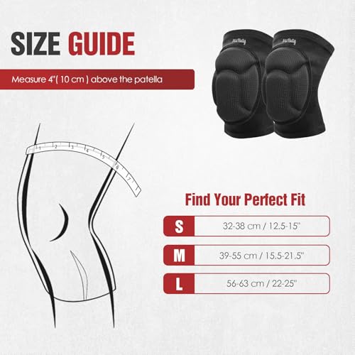 MitButy Protective Knee Pads for Men, Women & Kids – 1 Pair Thick Foam Cushioned Pads for Volleyball, Dance, Gardening, Wrestling & Kneeling – Durable Protection for Work & Sports (M: 15.5–21.5") - Image 5