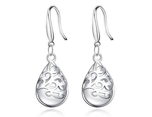 KEETEEN Wishing Tree 925 Sterling Silver Filigree Drop Dangle Earrings for Women (Vogue hook) - Image 1