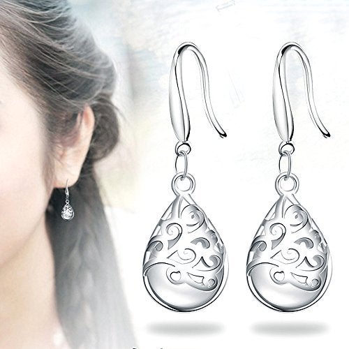 KEETEEN Wishing Tree 925 Sterling Silver Filigree Drop Dangle Earrings for Women (Vogue hook) - Image 2