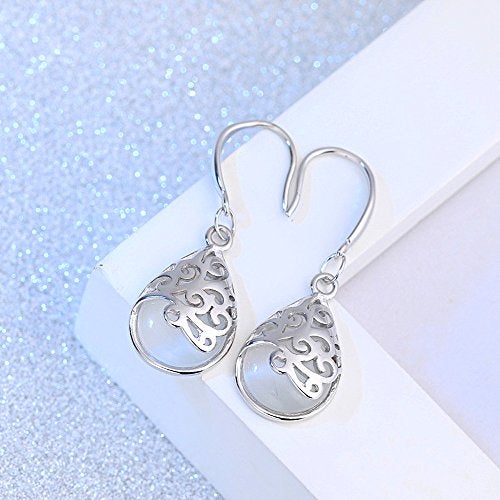 KEETEEN Wishing Tree 925 Sterling Silver Filigree Drop Dangle Earrings for Women (Vogue hook) - Image 5