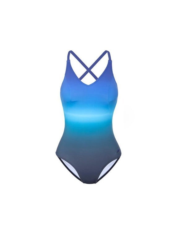 speedo Sculpture Aurashine One Piece, Deep Indigo and Adriatic  - Image 1