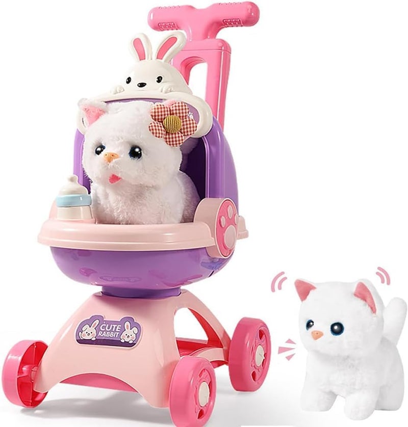 Soofam Interactive Plush Pet Stroller Toy Set for Kids - Image 1