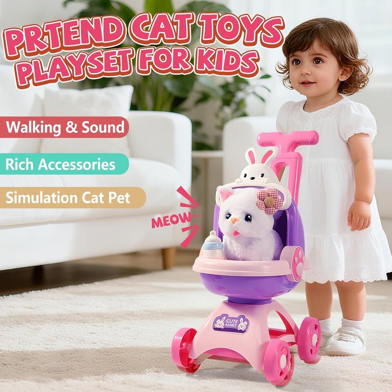 Soofam Interactive Plush Pet Stroller Toy Set for Kids - Image 2