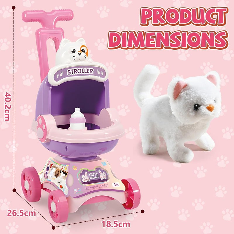Soofam Interactive Plush Pet Stroller Toy Set for Kids - Image 5