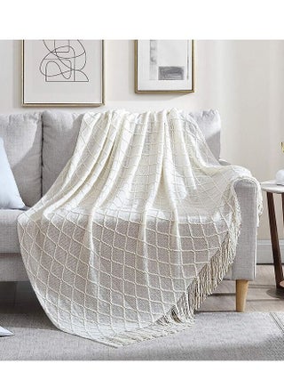 Nordic Style Simple Sofa Blanket Off White 127x172cm - view 2