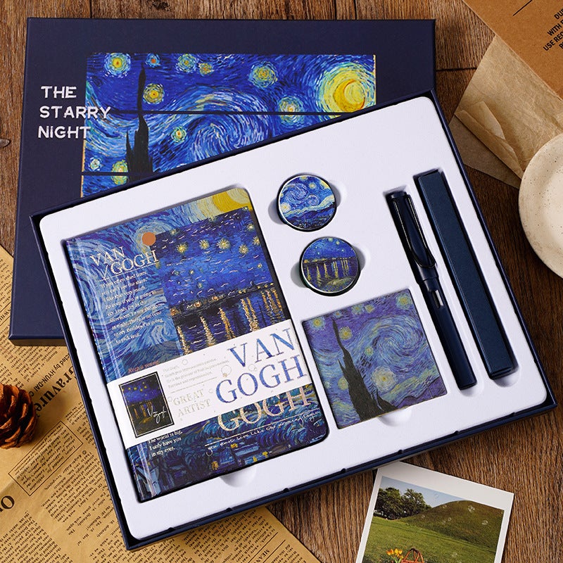 Retro Art Oil Painting Hand Account Set Creative Van Gogh Monet Gift For Students Art Hand Account Book Holiday Gift - Image 2