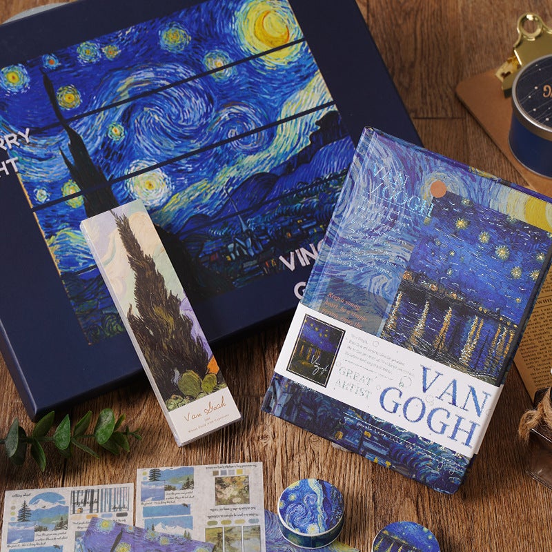 Retro Art Oil Painting Hand Account Set Creative Van Gogh Monet Gift For Students Art Hand Account Book Holiday Gift - Image 4