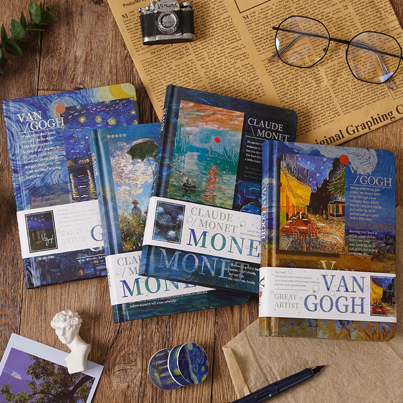 Retro Art Oil Painting Hand Account Set Creative Van Gogh Monet Gift For Students Art Hand Account Book Holiday Gift - Image 3