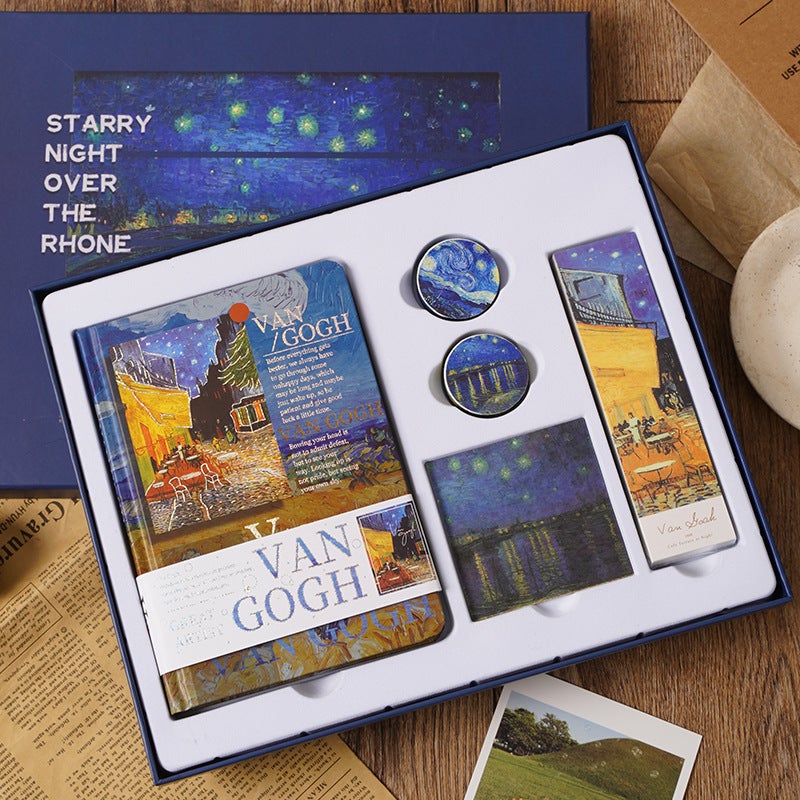 Retro Art Oil Painting Hand Account Set Creative Van Gogh Monet Gift For Students Art Hand Account Book Holiday Gift - Image 5