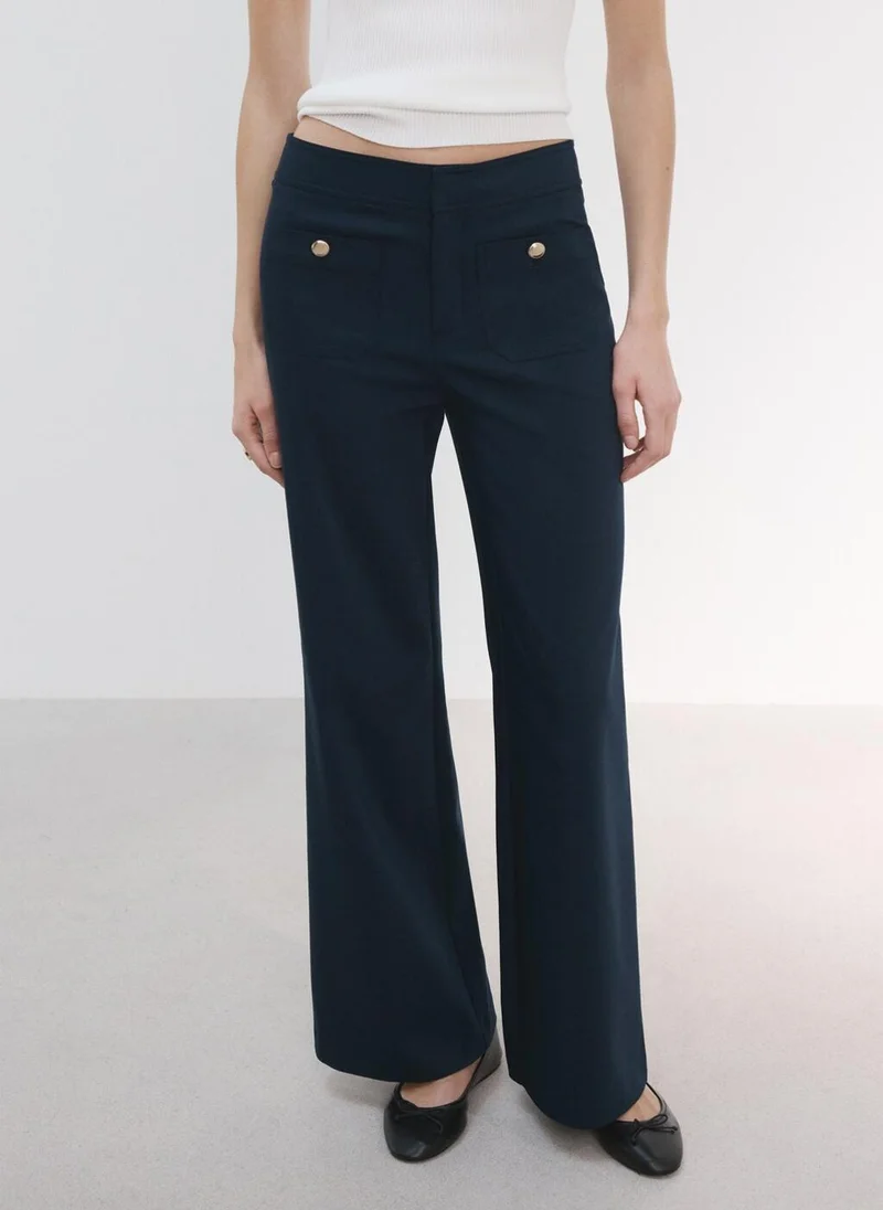 مانجو Straight trousers with jewel buttons