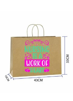 PRINTSHOP4ME Pack of 10 Nurse Day Kraft Brown Paper Bags With Twisted Paper Handle Eco-Friendly Bags - Perfect for International Nurses Day and Nurses Week Gifts  - Image 2