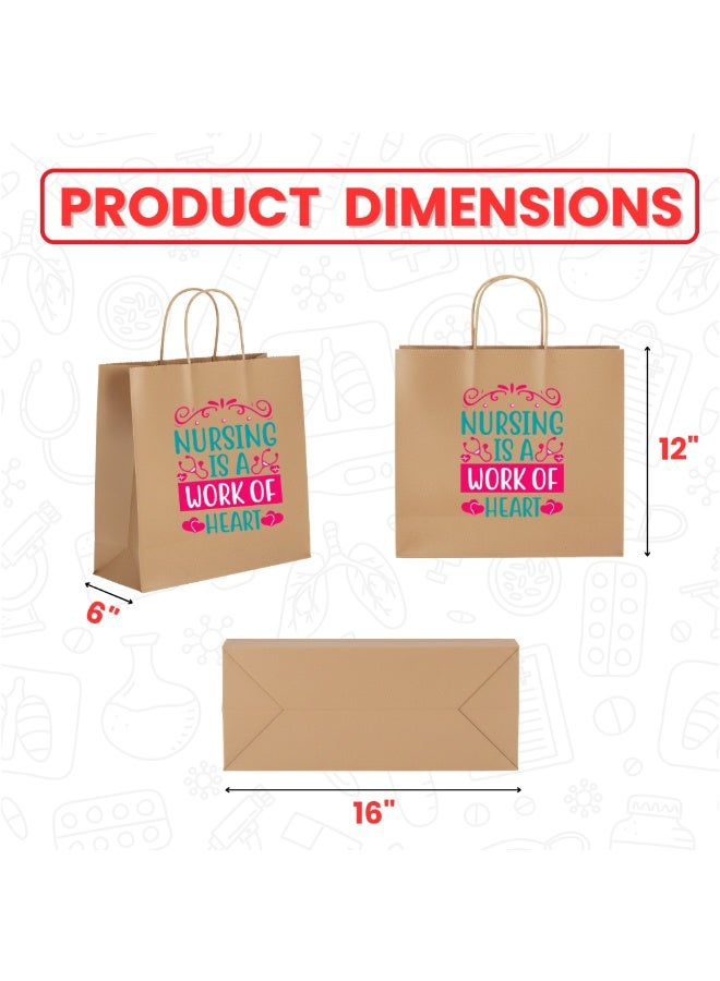 PRINTSHOP4ME Pack of 10 Nurse Day Kraft Brown Paper Bags With Twisted Paper Handle Eco-Friendly Bags - Perfect for International Nurses Day and Nurses Week Gifts - Image 4
