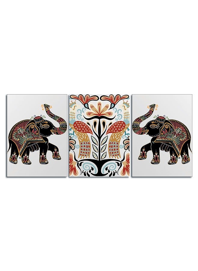 Marktna Set Of 3 Framed Canvas Wall Arts Stretched Over Wooden Frame with Animals Design - Image 2