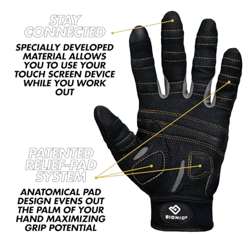 Bionic The Official Glove of Marshawn Lynch Gloves Beast Mode Women's Full Finger Fitness/Lifting Gloves w/Natural Fit Technology, Black (Pair)… (Small) - Image 3