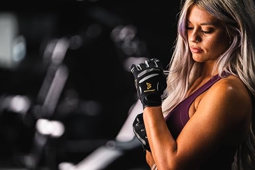 Bionic The Official Glove of Marshawn Lynch Gloves Beast Mode Women's Full Finger Fitness/Lifting Gloves w/Natural Fit Technology, Black (Pair)… (Small) - Image 4