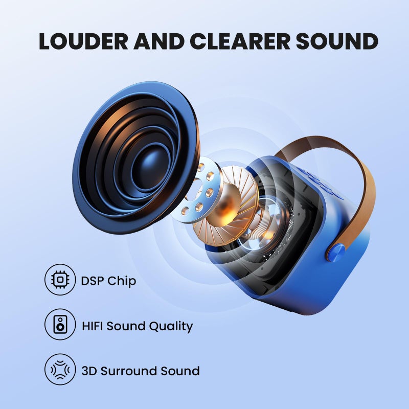 Iroo Mini Karaoke Machine For Kids  2025 Top Toys Birthday Gifts Ideas For Girls Ages 4  5  6  7  8  9  10  12+ Years Old  Portable Bluetooth Speaker With 2 Wireless Mics For Party Toddlers(Darkblue) - Image 3