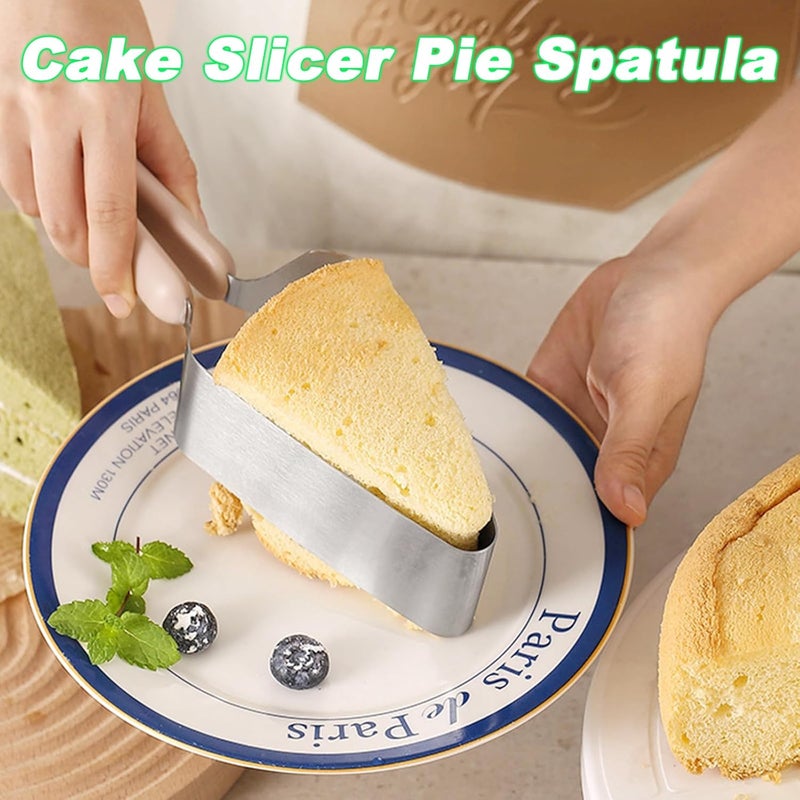 Suuker Cake Cutter, Stainless Steel Cake Knife and Server with Double Handle, Adjustable Cake Slicer for Cake Server, Pie Server, Cake Cutting Set for Wedding - Image 2